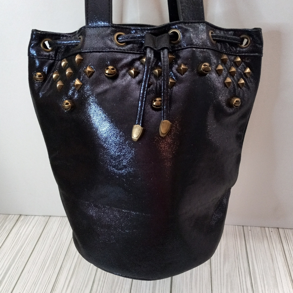 Disney Store Nightmare Before Christmas Metallic Studded Bucket Bag - Picture 2 of 12